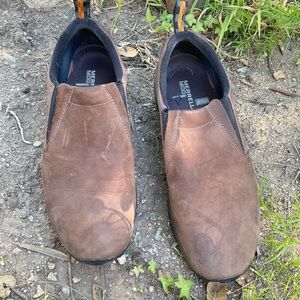 Men’s Dark Brown Merrell Suede Ortholite Moc size 10.5